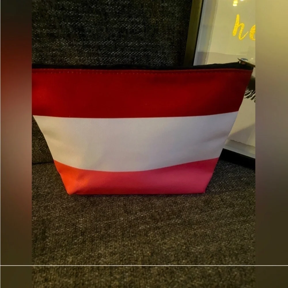 Clinique x Kate Spade “hello, gorgeous” Travel, Makeup Bag, Red, Pink